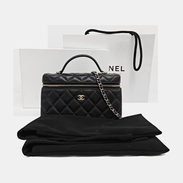 Quilted Grained Calfskin Black