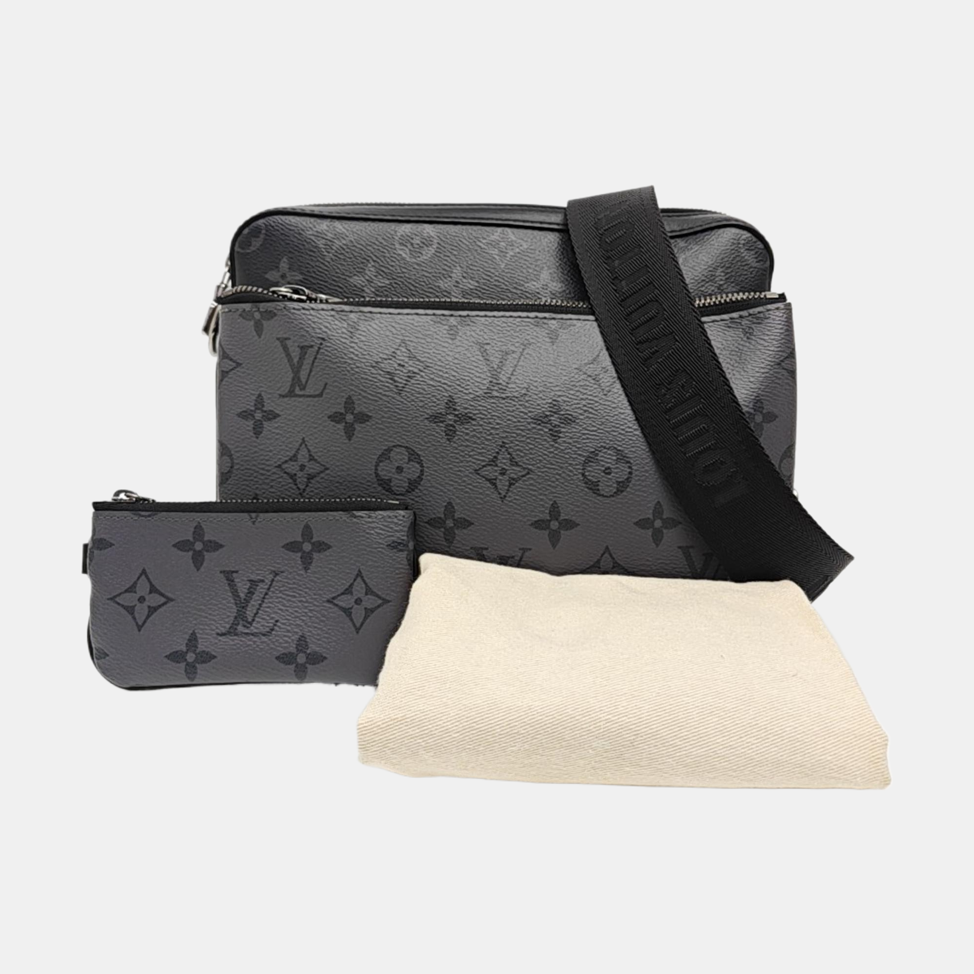 TRIO Monogram Coated Canvas Gray
