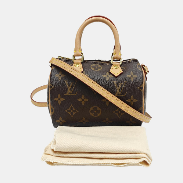SPEEDY Nano Monogram Coated Canvas Brown