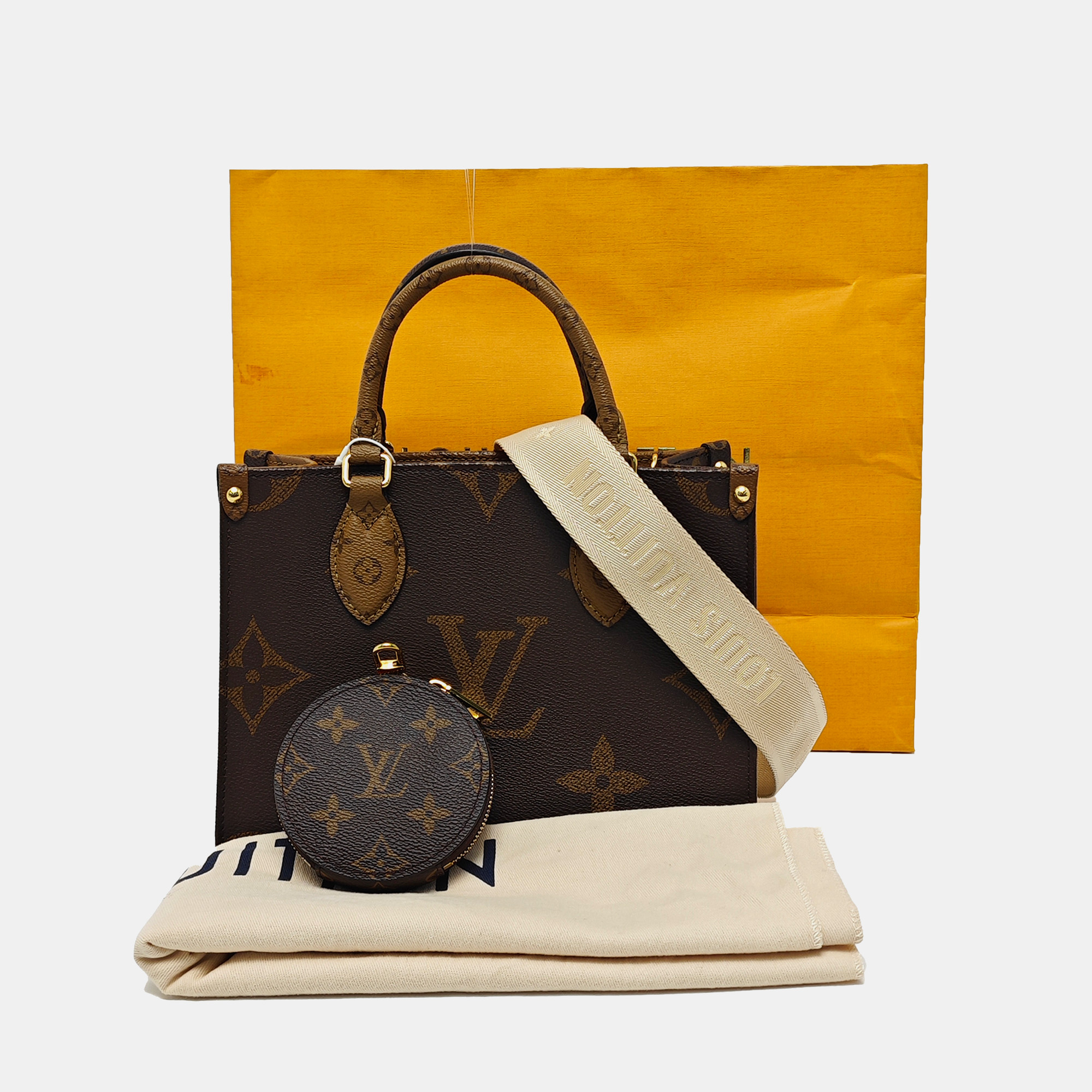 ONTHEGO PM Monogram Coated Canvas Brown