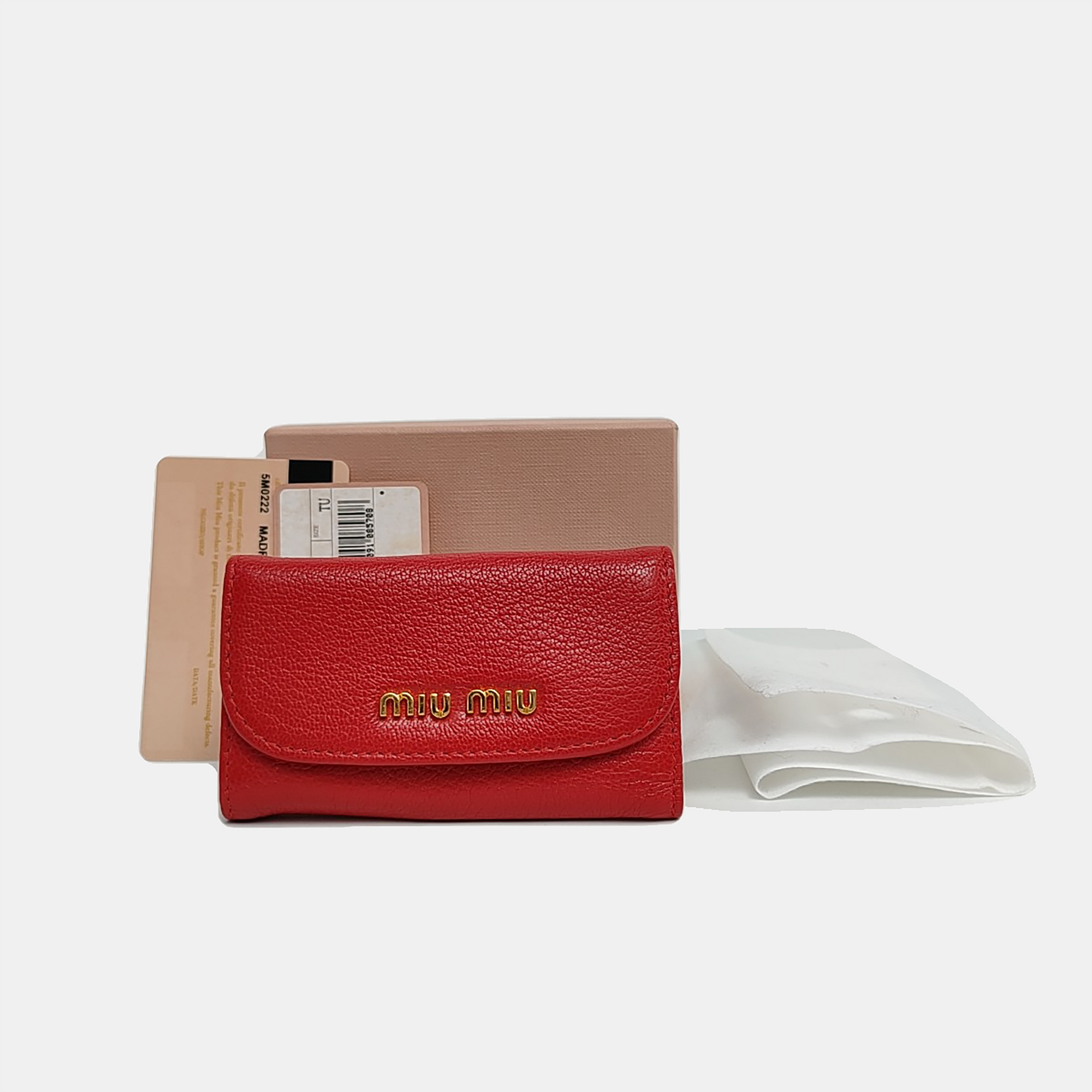 Leather Key Pouch Red