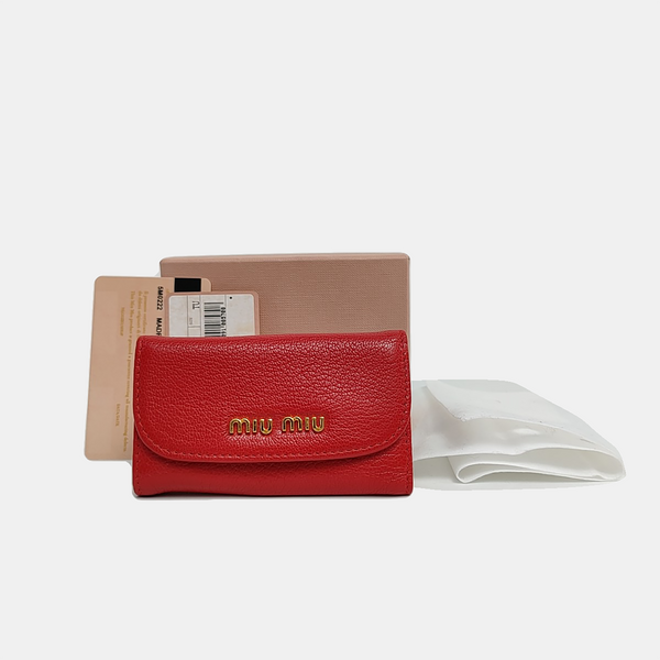 Leather Key Pouch Red