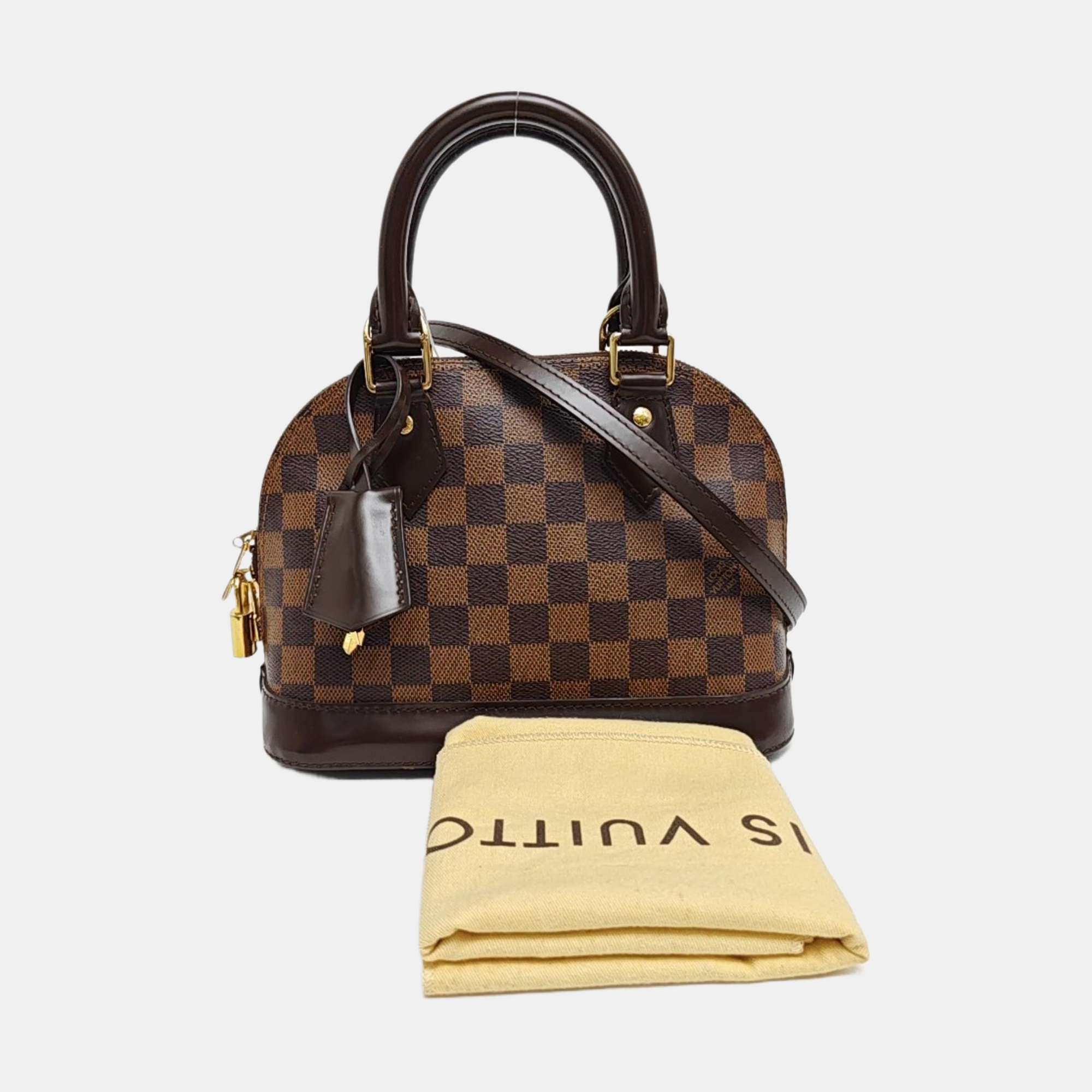 ALMA BB Damier Ebene Coated Canvas Brown