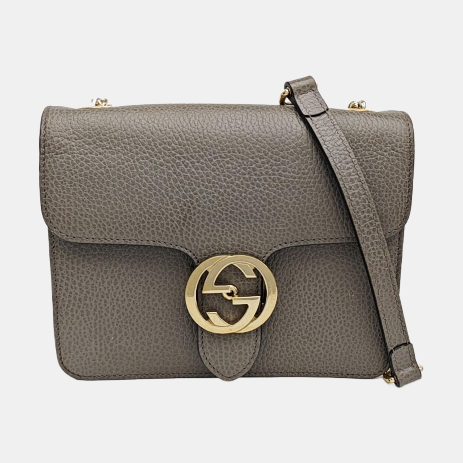 Interlocking G Small Calfskin Gray