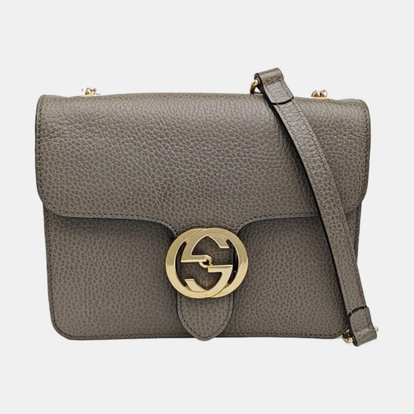 Interlocking G Small Calfskin Gray