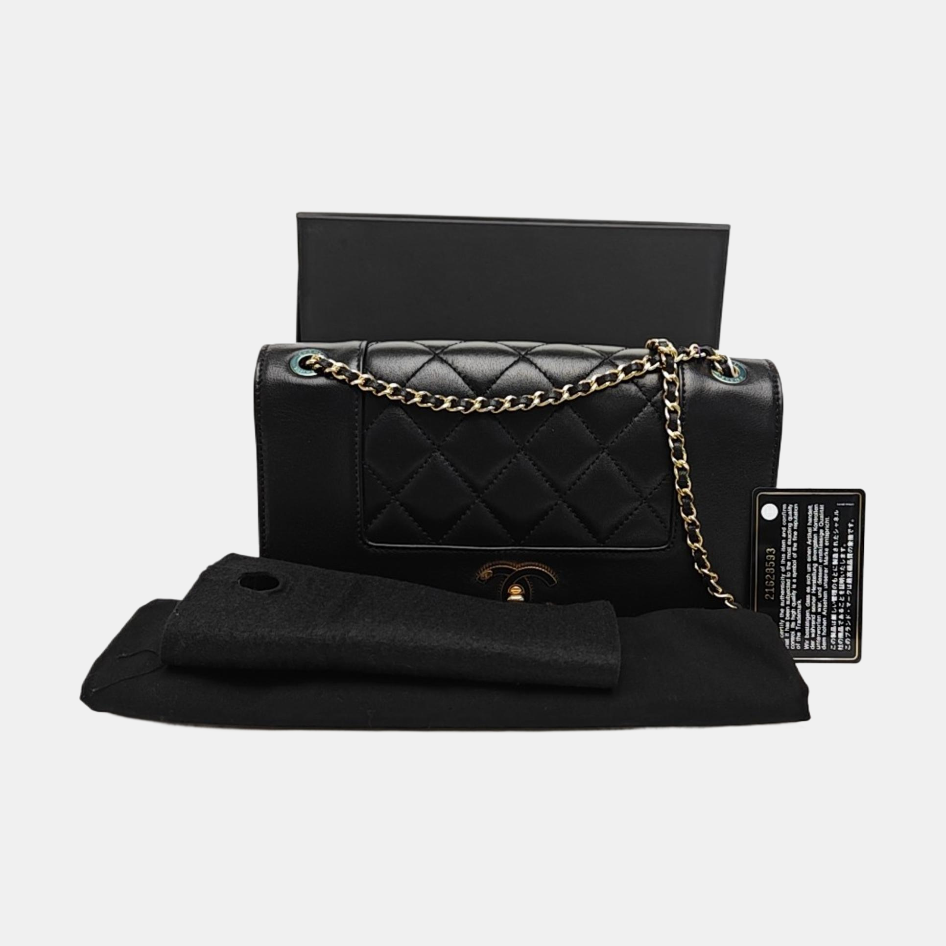 MADEMOISELLE Medium Quilted Lambskin Black