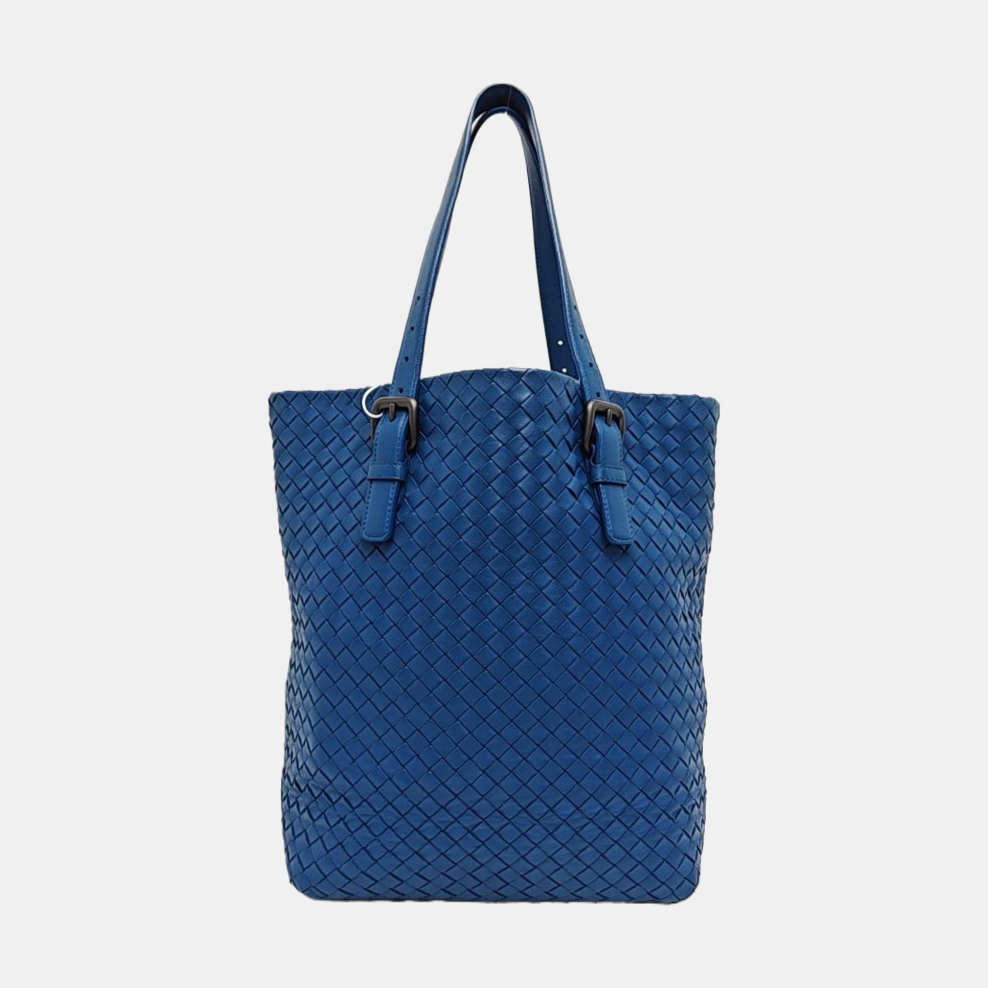 Cesta de piel de cordero azul