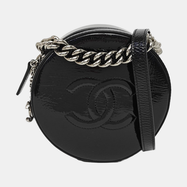 Patent Leather Shoulder Bag Black