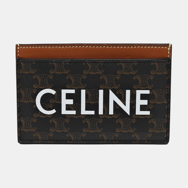 Coated Canvas Card Holder Brown