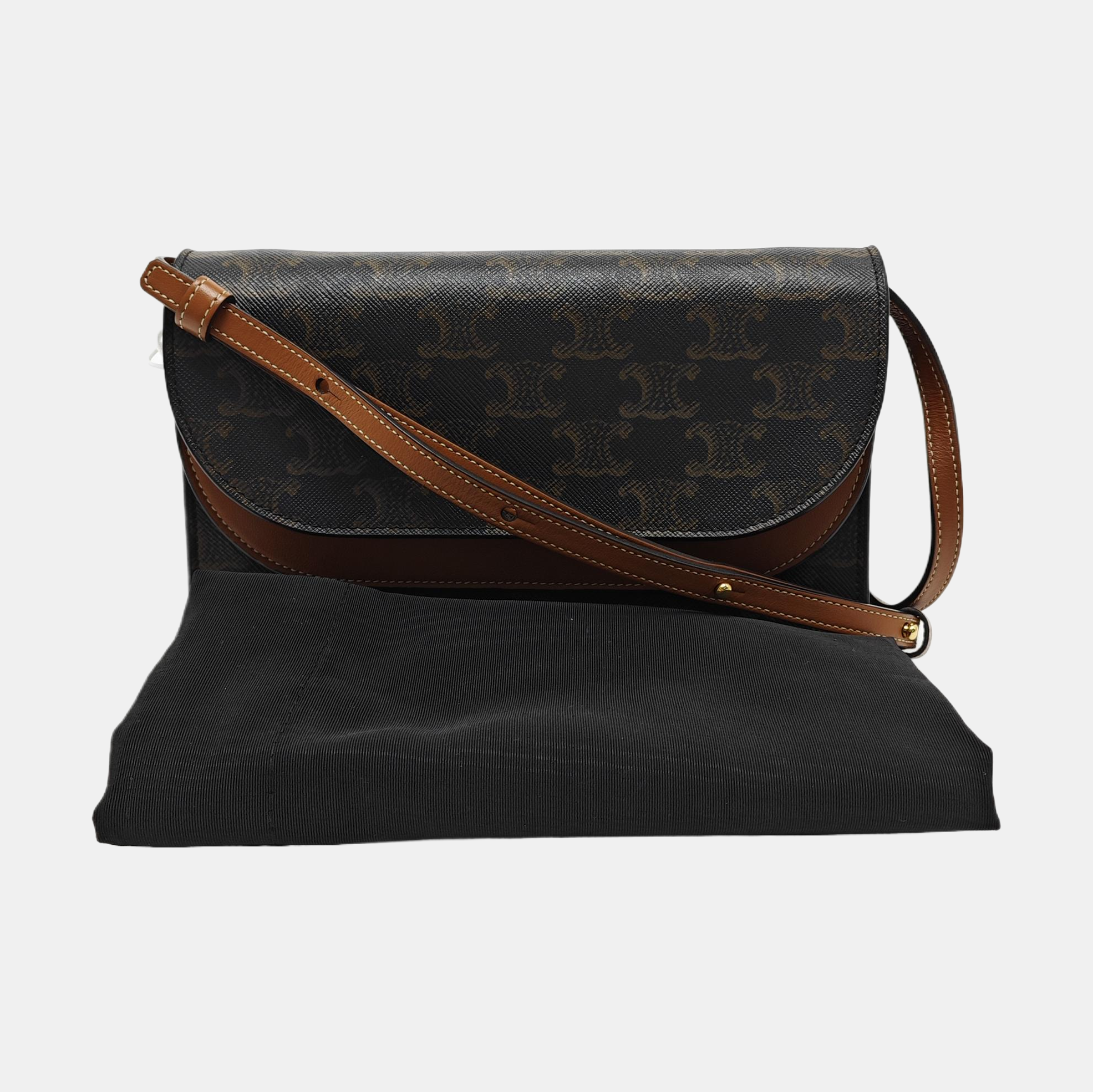 TRIOMPHE CANVAS Small Coated Canvas Brown