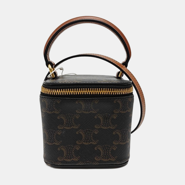 Coated Canvas Shoulder Bag Black