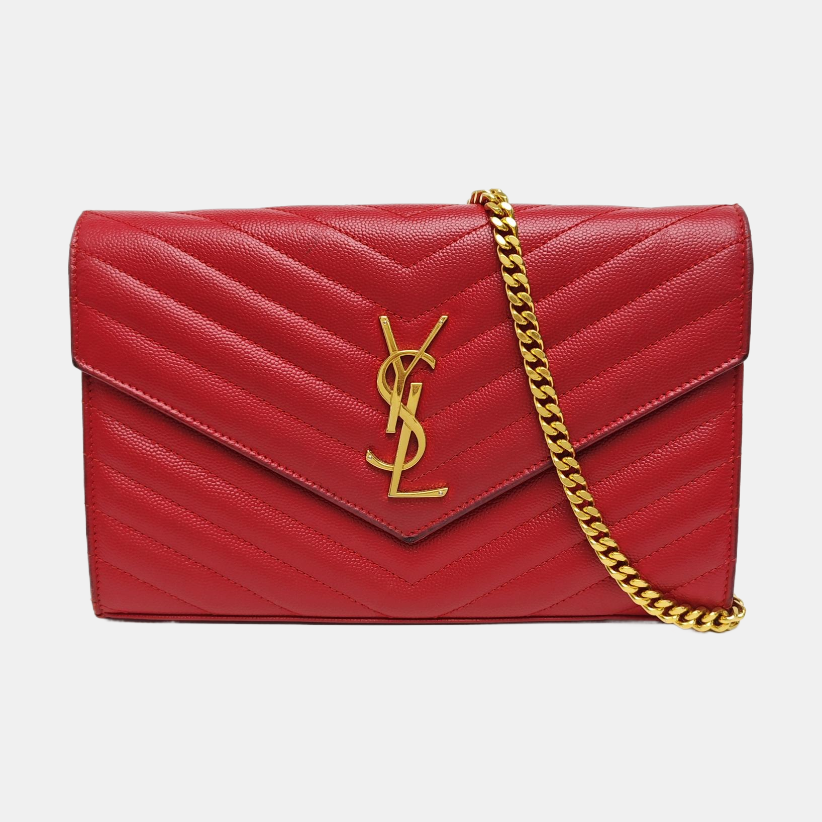 MONOGRAM Medium Chevron Calfskin Red