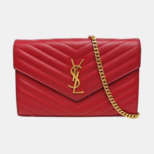 MONOGRAM Medium Chevron Calfskin Red