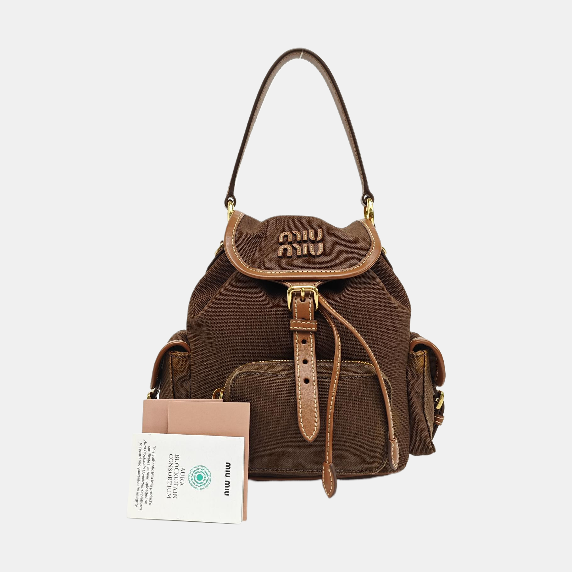 Fabric Backpack Brown