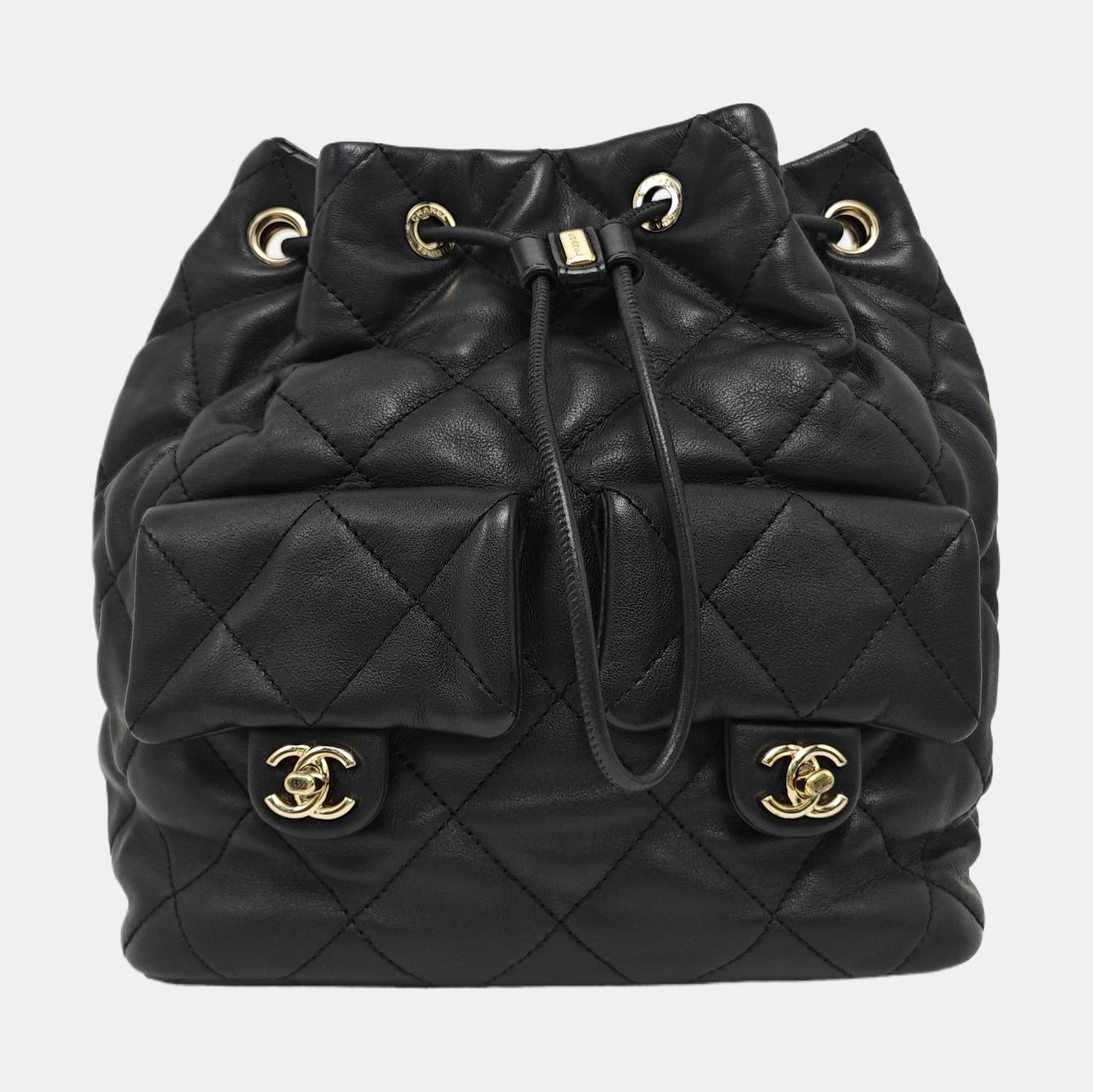 Quilted Lambskin Backpack Black