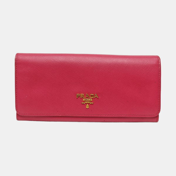 Fold Wallet Saffiano Calfskin Red Wallet