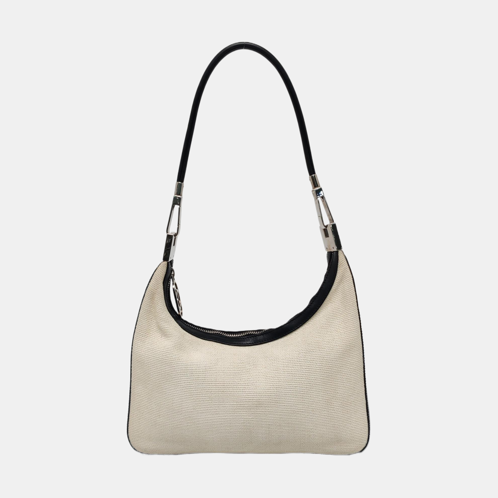 Fabric Top Handle Bag White