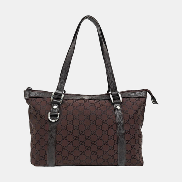 Monogram Canvas Tote Bag Brown