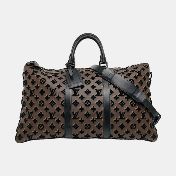 KEEPALL 50 Lona recubierta Monogram Marrón