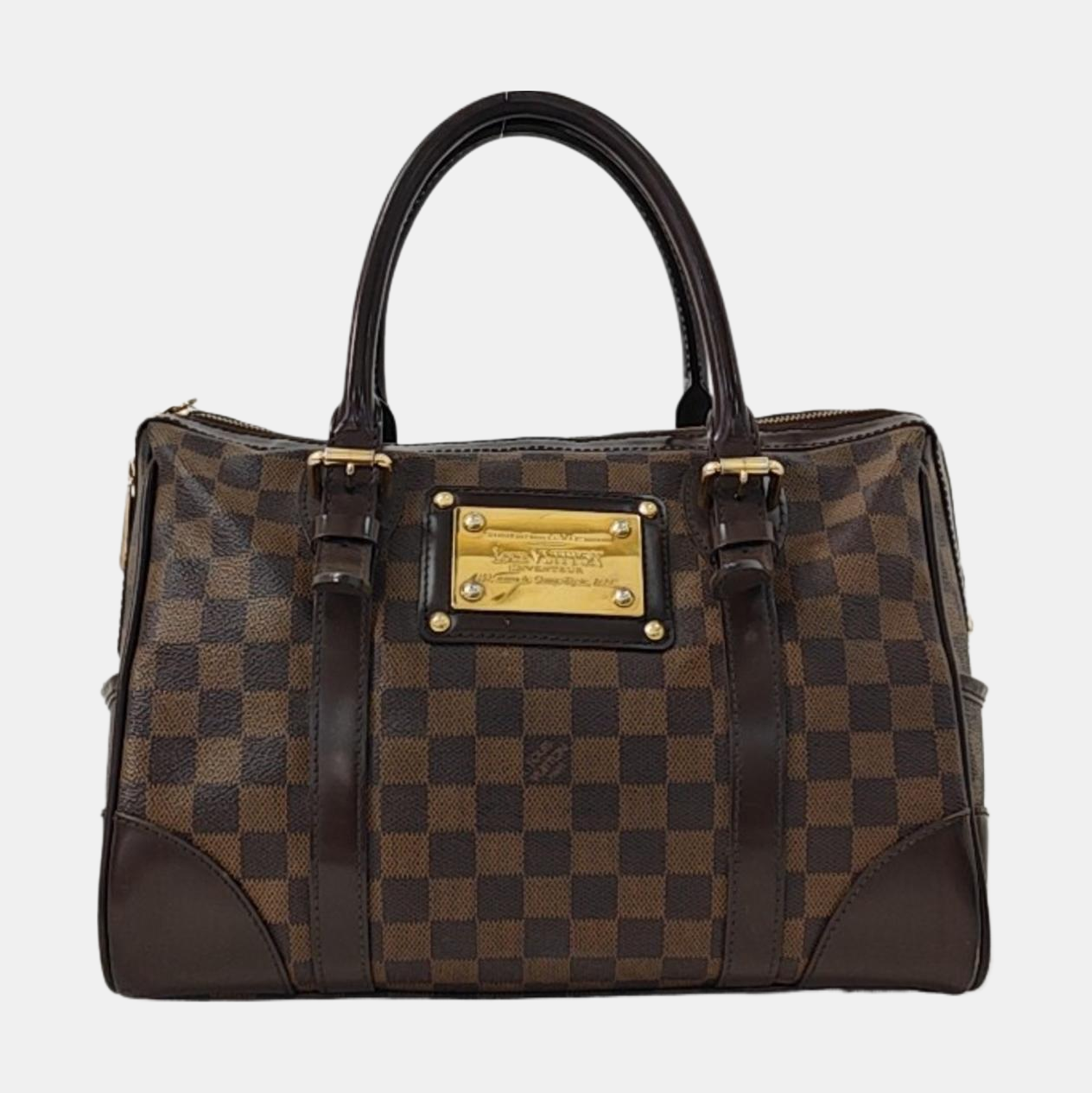 BERKELEY Damier Ebene Coated Canvas Brown
