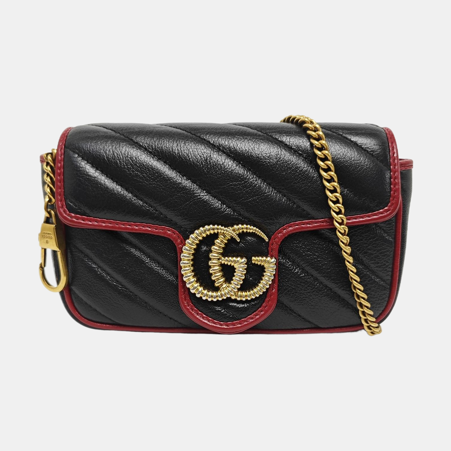 GG Marmont Super Mini Quilted Calfskin Black