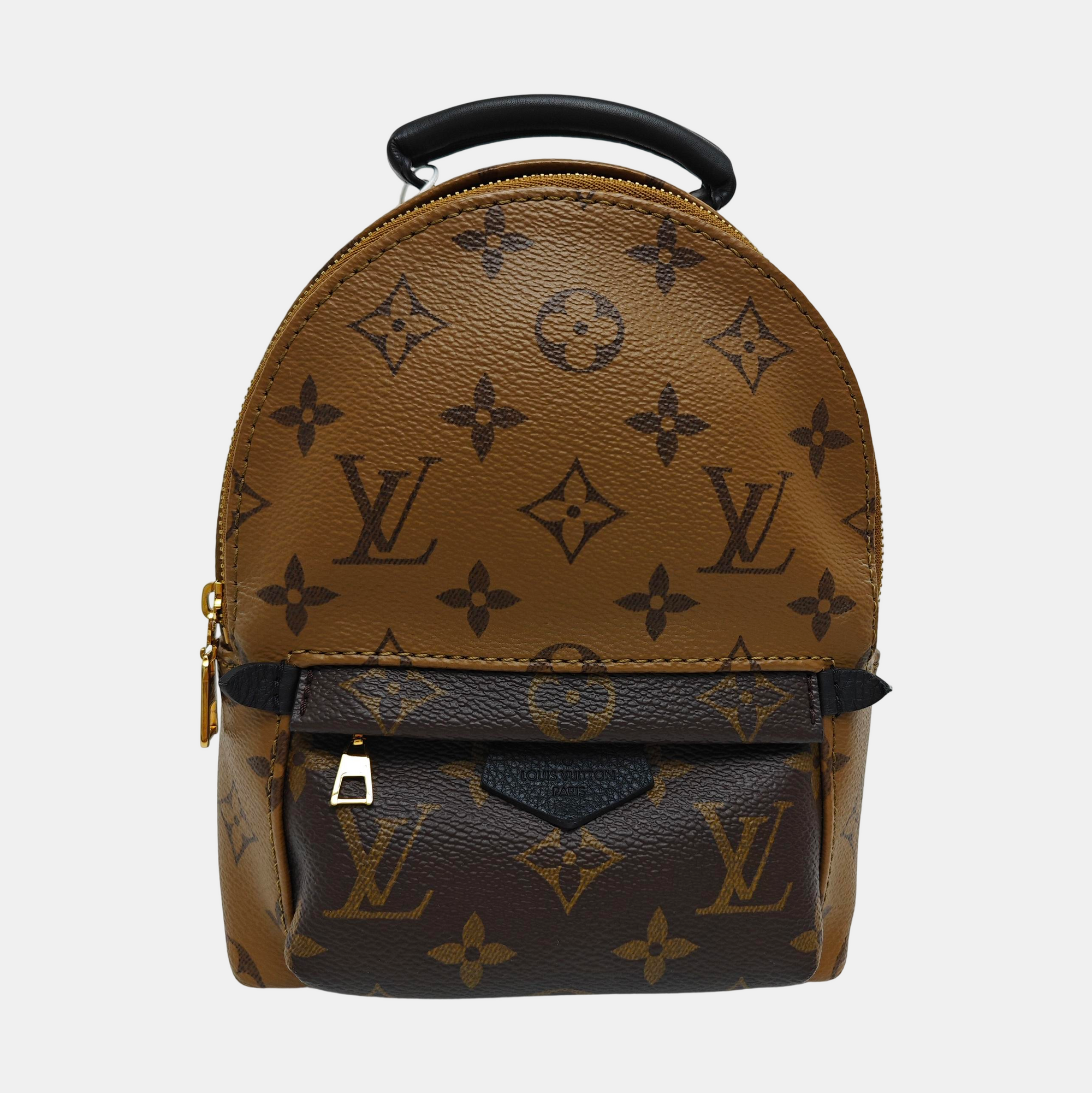 PALM SPRINGS Mini Monogram Coated Canvas Brown