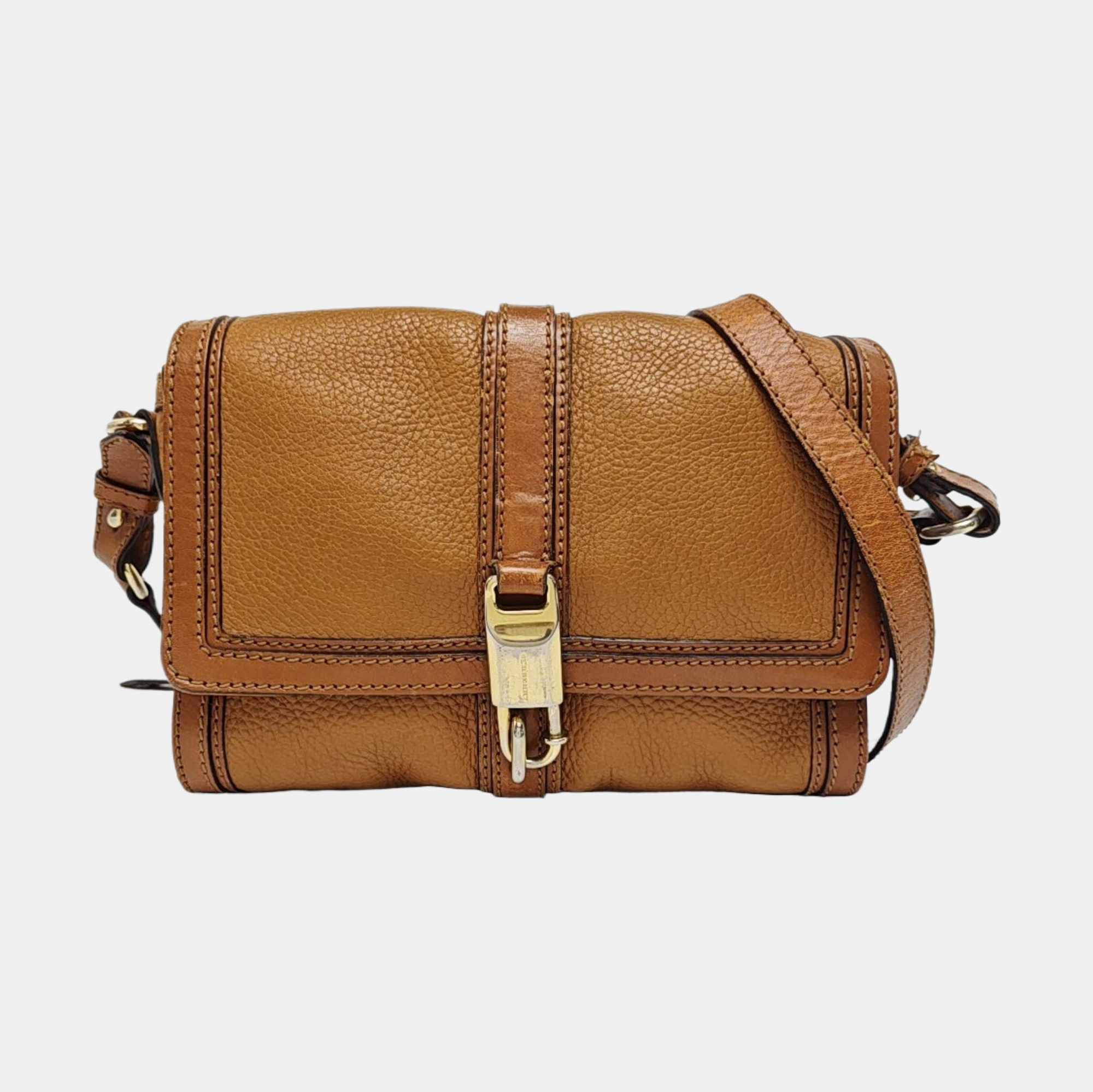 Calfskin Shoulder Bag Brown