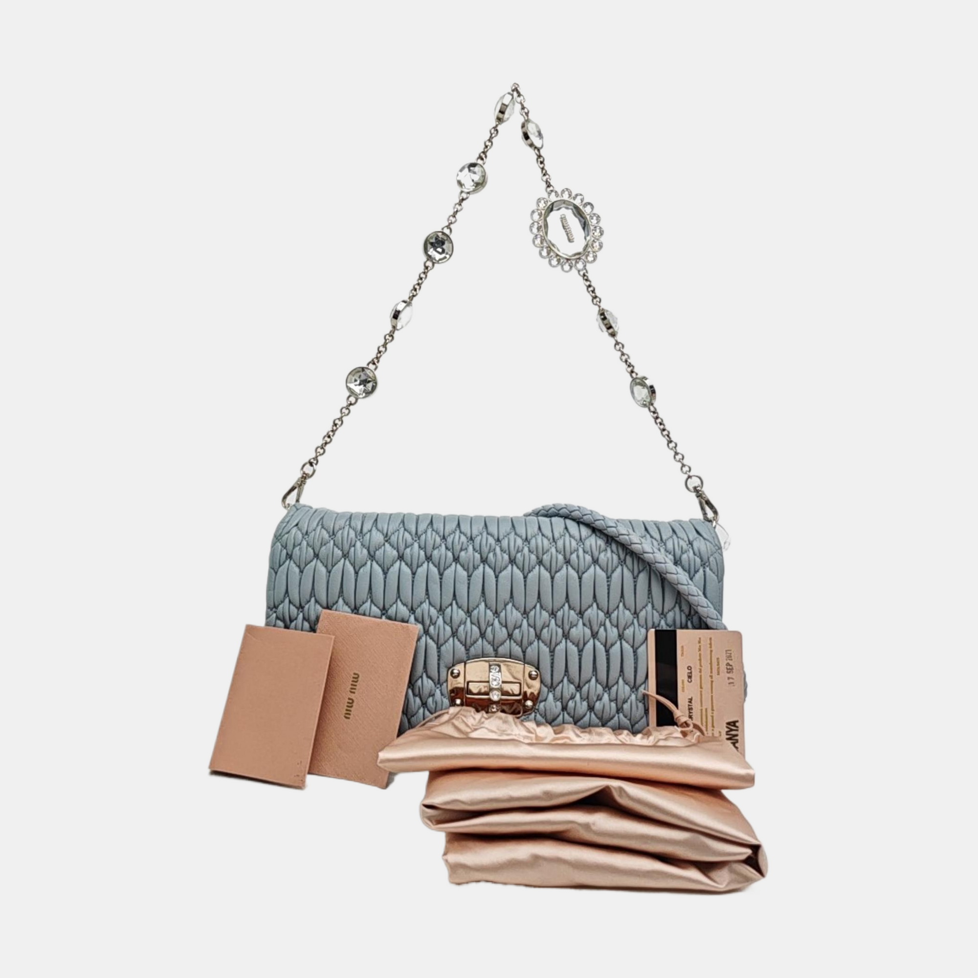 Crystal Quilted Lambskin Blue