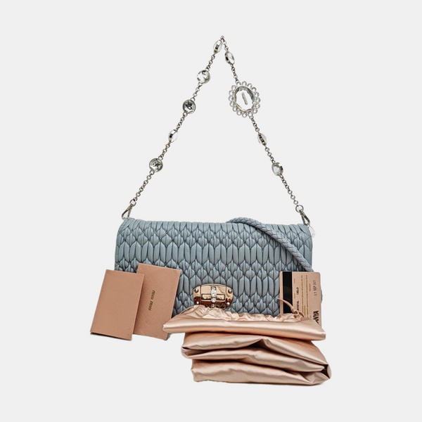 Crystal Quilted Lambskin Blue
