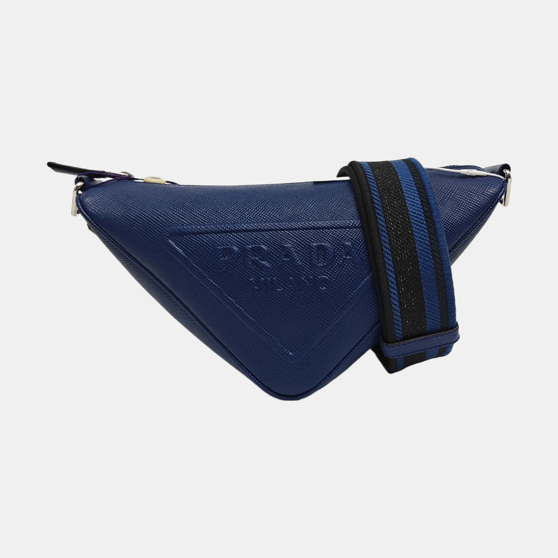 Authenticated pre-owned  Triangle Calfskin Blue - Shoulder Bag at Looply