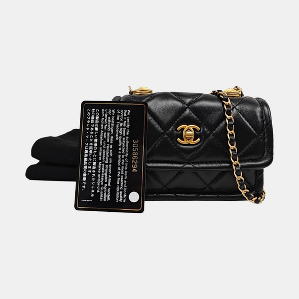 BIJOUX FLAP Quilted Lambskin Black