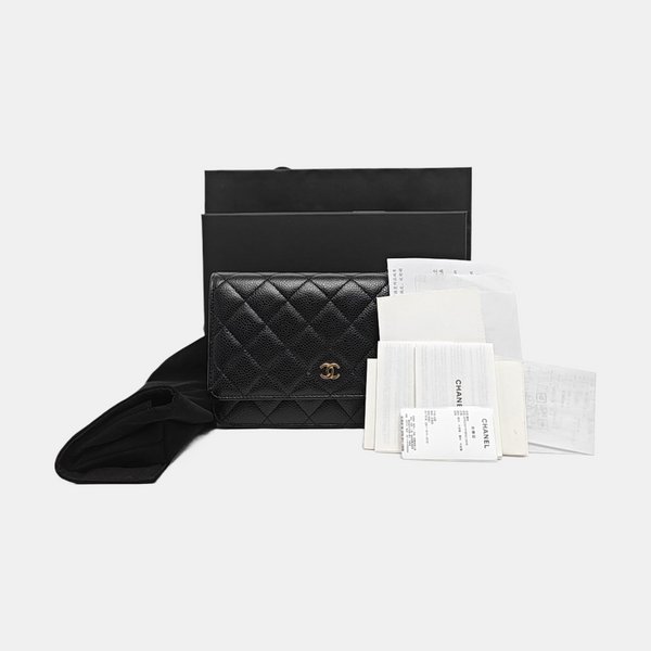 WOC Quilted Grained Calfskin Black
