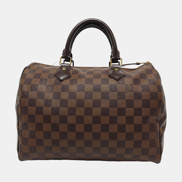 Authenticated pre-owned  SPEEDY 30 Coated Canvas Brown - Top Handle Bag at Looply