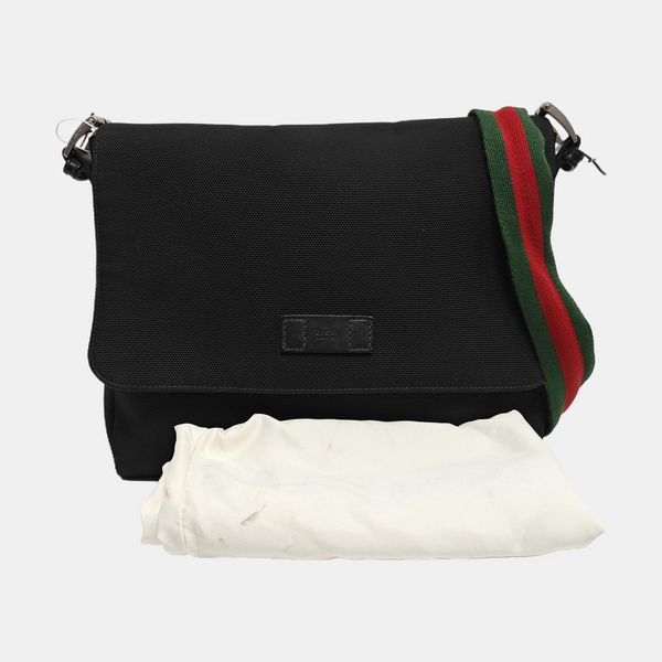 Authenticated pre-owned  Messenger Fabric Black - Shoulder Bag at Looply