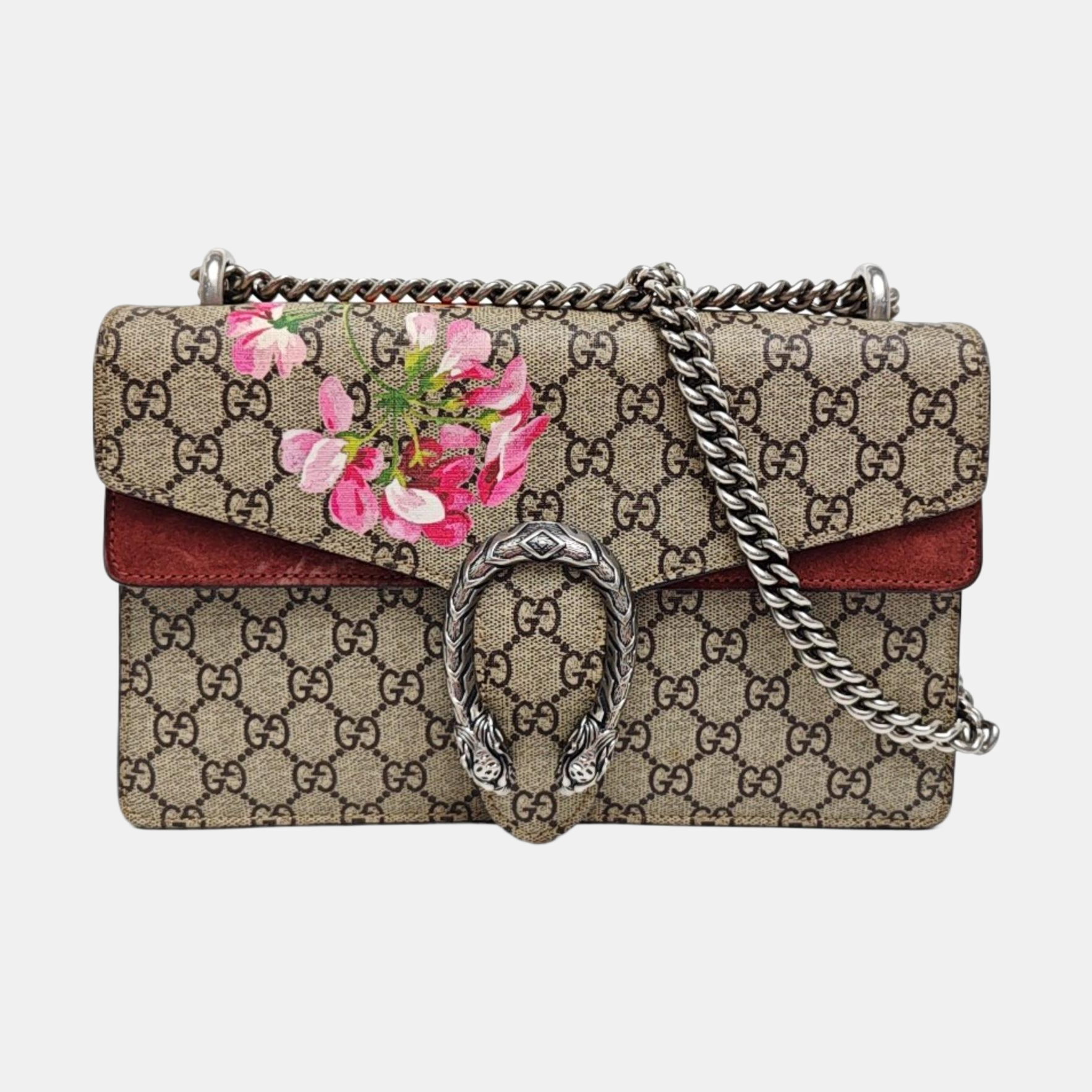 Dionysus Small Monogram Coated Canvas Beige