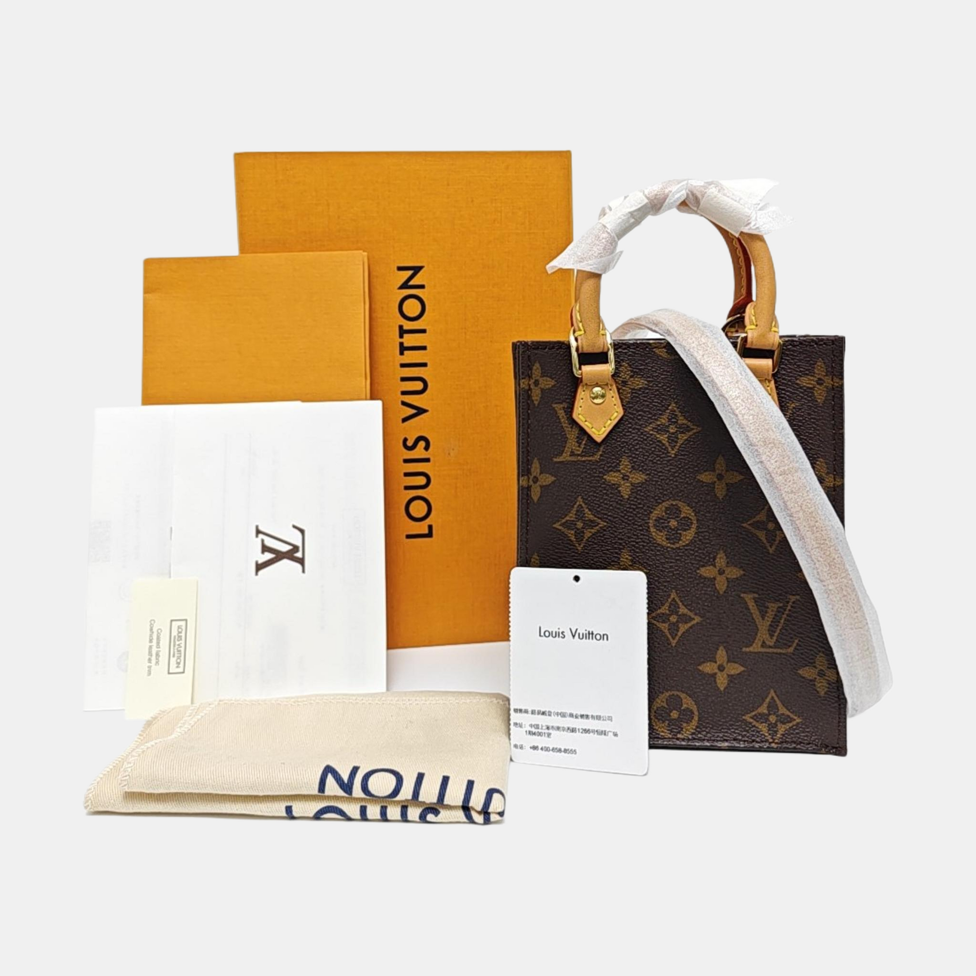 SAC PLAT Mini Monogram Coated Canvas Brown