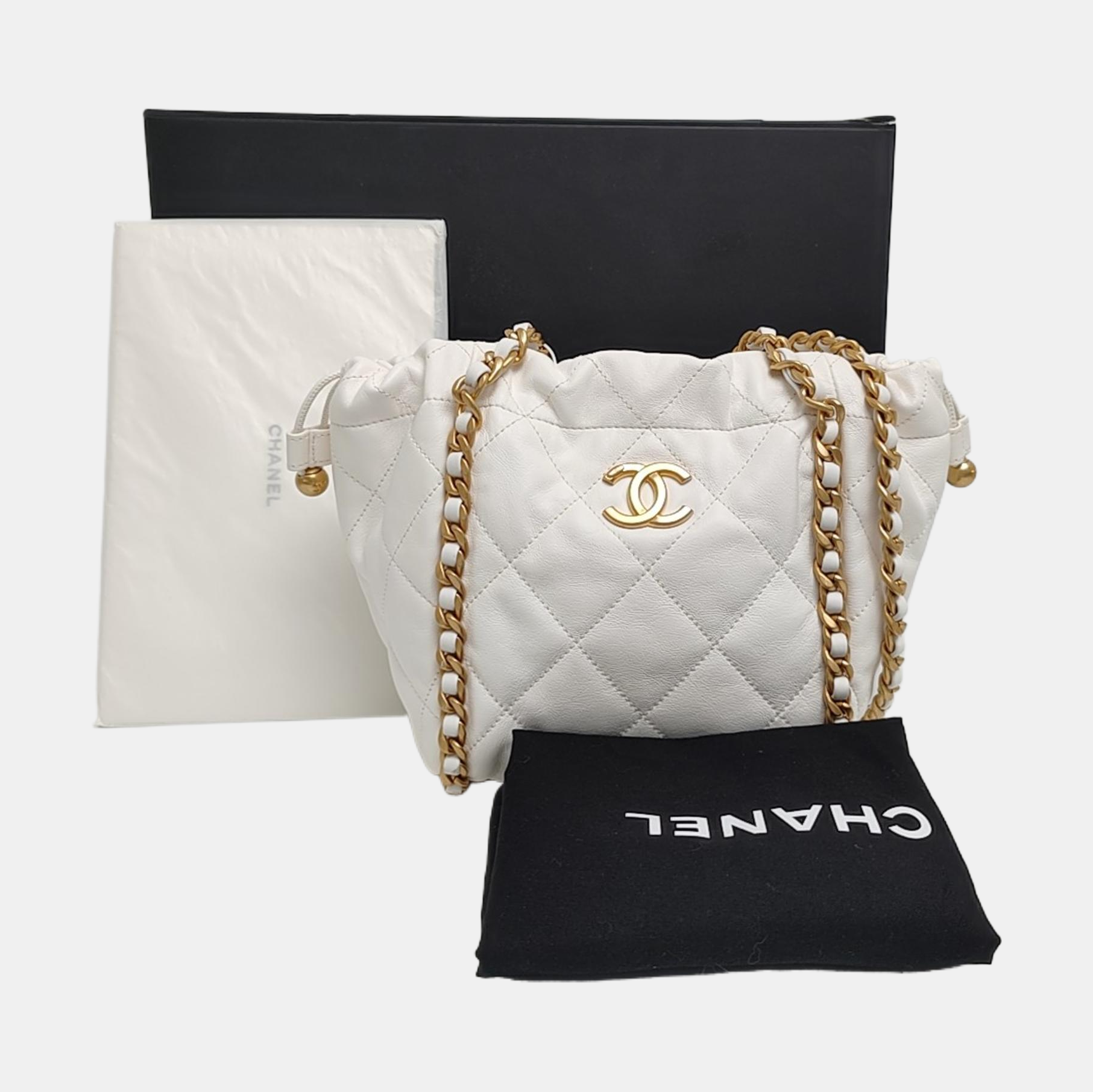 Quilted Calfskin White