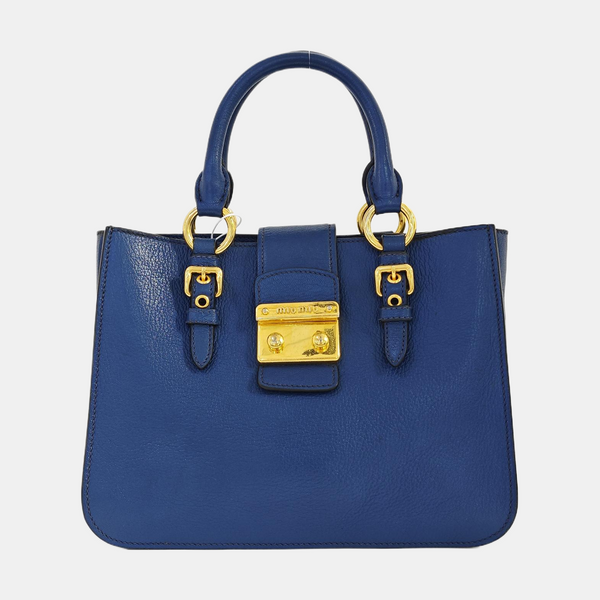 Calfskin Tote Bag Blue