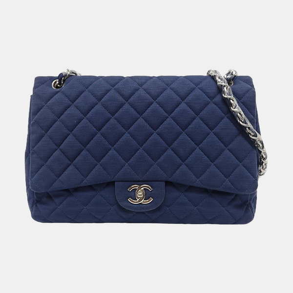 CLASSIC FLAP Jumbo Quilted Fabric Blue