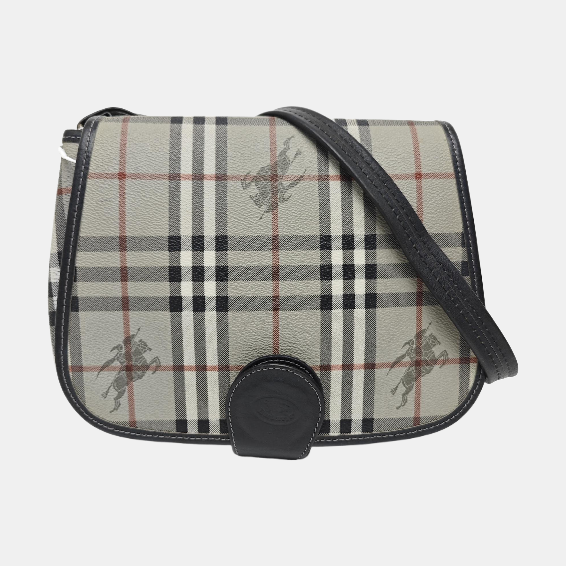 Coated Canvas Shoulder Bag Gray