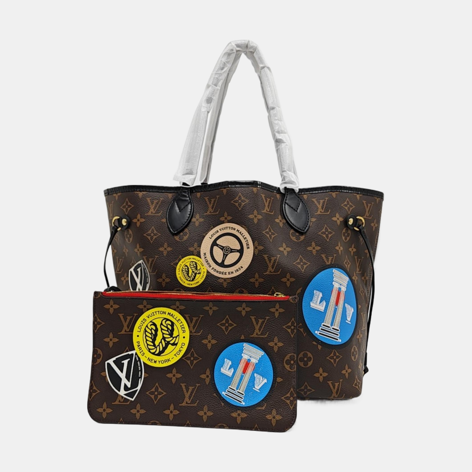 NEVERFULL MM Monogram Coated Canvas Brown
