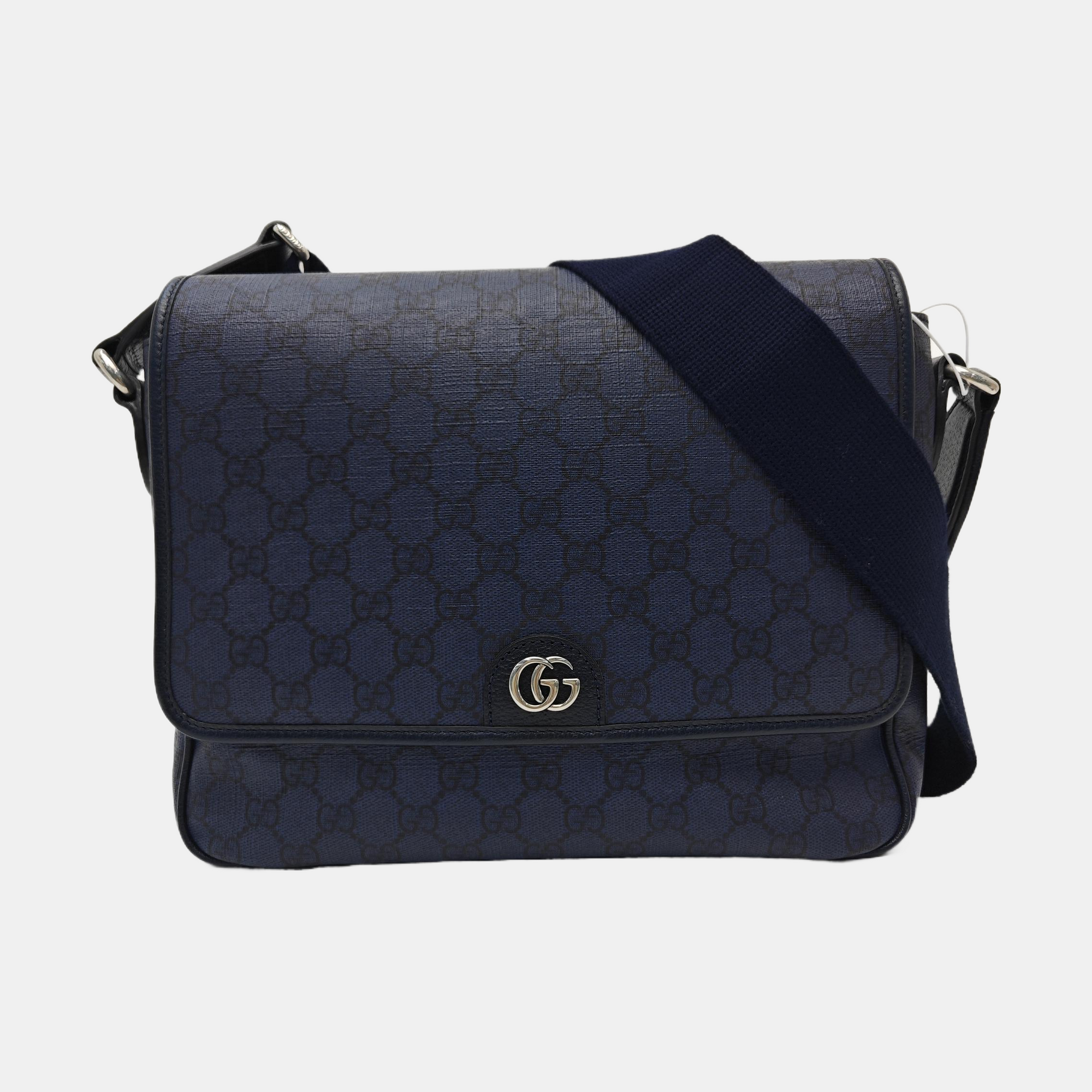 Ophidia Medium Monogram Coated Canvas Blue