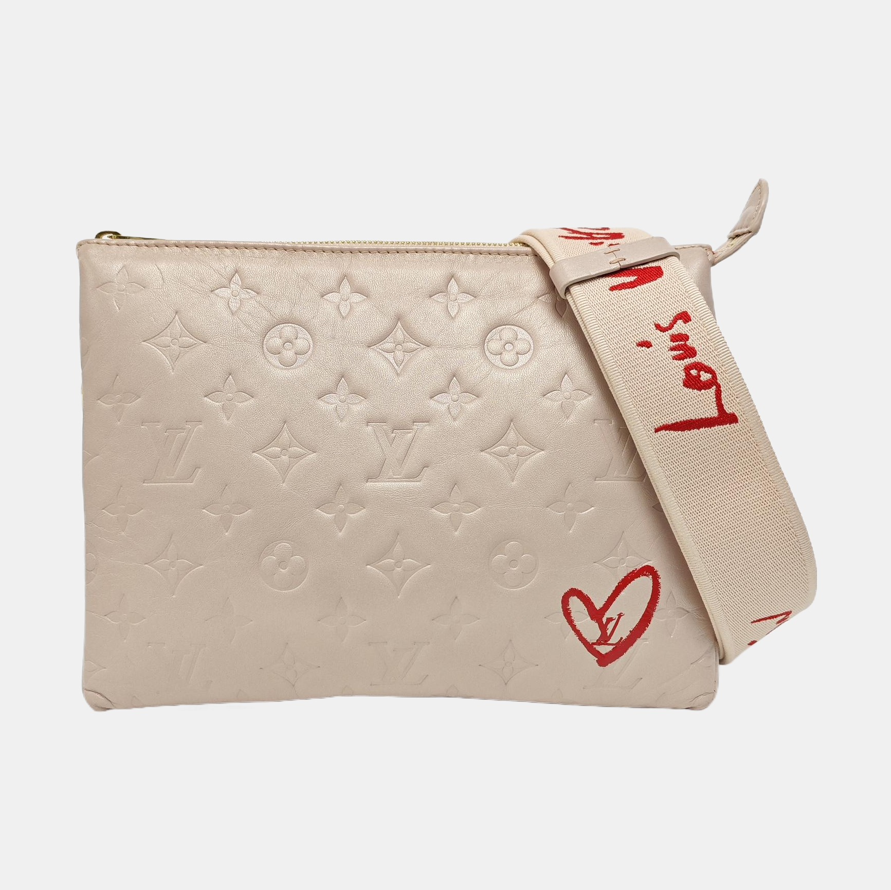 COUSSIN PM Monogram Lambskin Red