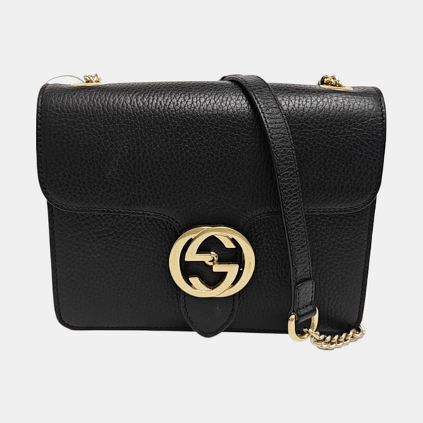 Interlocking G Small Calfskin Black