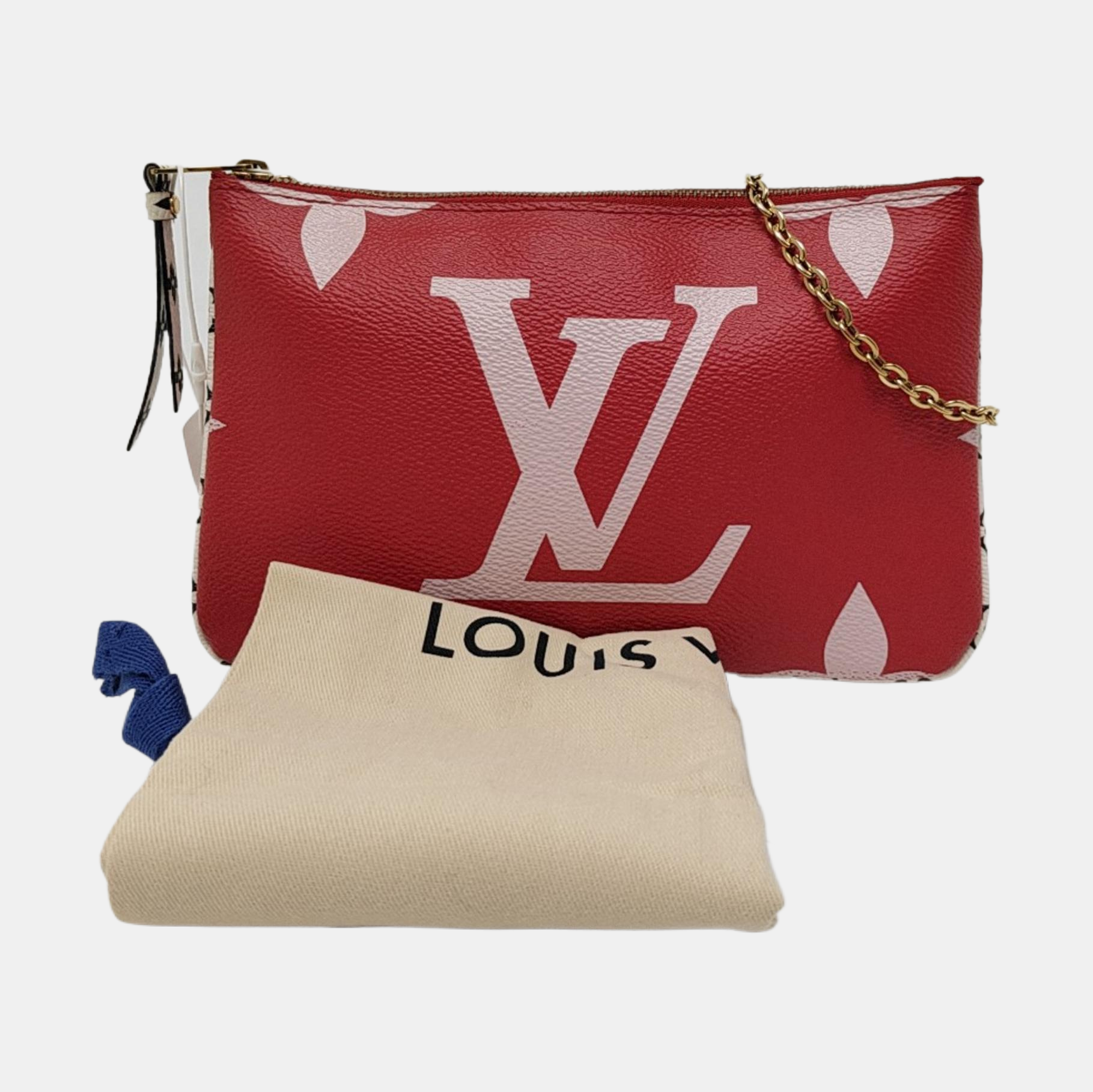 DOUBLE ZIP Monogram Coated Canvas Red