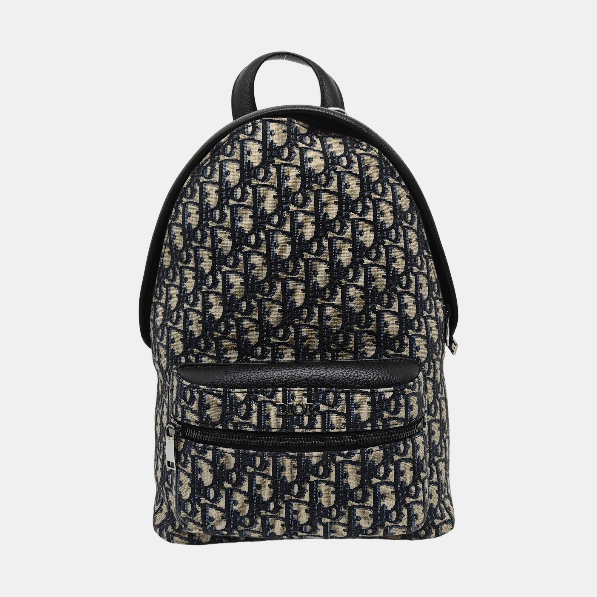 Oblique Canvas Backpack Blue