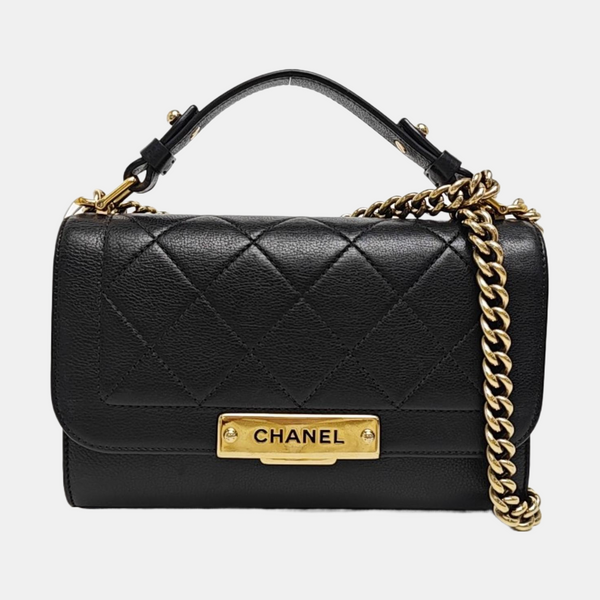 LABEL CLICK Quilted Calfskin Black