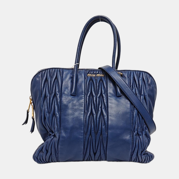 Quilted Lambskin Shoulder Bag Blue