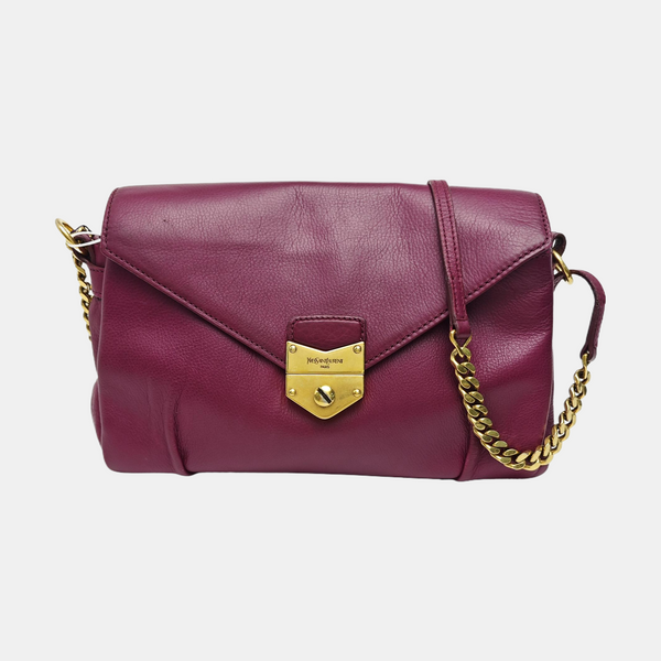Calfskin Shoulder Bag Purple