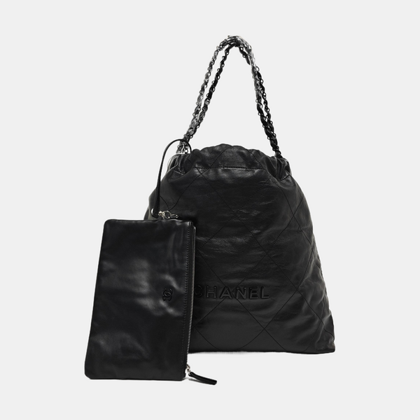 CHANEL 22 Medium Quilted Calfskin Black